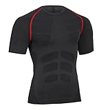 Material Buena: Camiseta negra hombre está de nylon de alta calidad y poliéster.Hecho de tela muy elástica y que le permite moverse libremente en cualquier dirección, la musculatura proporciona cierta compresión, útil para la recuperación.