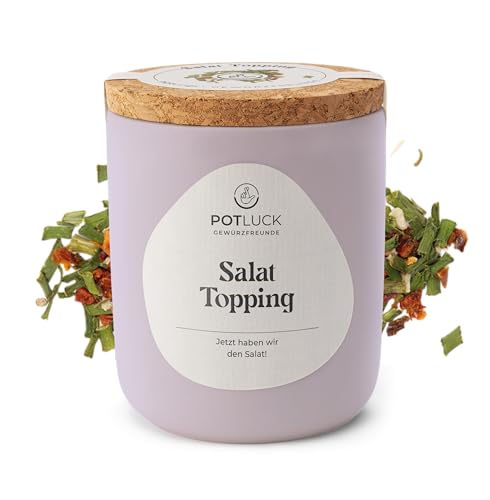 POTLUCK I Salat Topping I Kräuter für aromatisches Dressing, Gewürzzubereitung I 45 g im Keramiktopf I Gesunde Ernährung, Lecker Essen für zu Hause