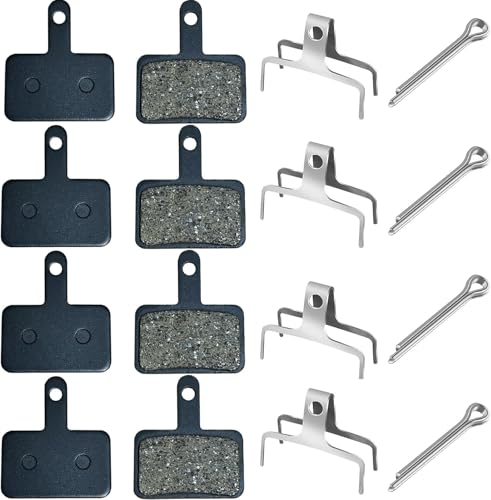 ZKPJH Bike Brake Pads 4 Pair High Performance Bicycle Brake Pads for Shimano MT200 Resin Semi-Metal Mountain Bike Disc Brake Pad Bike Brake Pads Fit for Tektro/TRP/Shimano B01S M315 M415 M525 M515