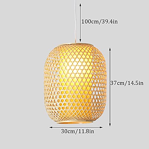 Iluminación colgante de bambú estilo japonés con forma de linterna y diseño hueco para techos 7