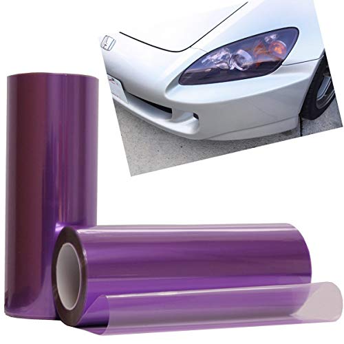 Image of KOMAS 12 inch X 48 inch Tint Vinyl Film Sticker Sheet Roll for Car Headlight, Tail Lights, Fog Lights with Squeegee + Cutter (Glossy Purple)