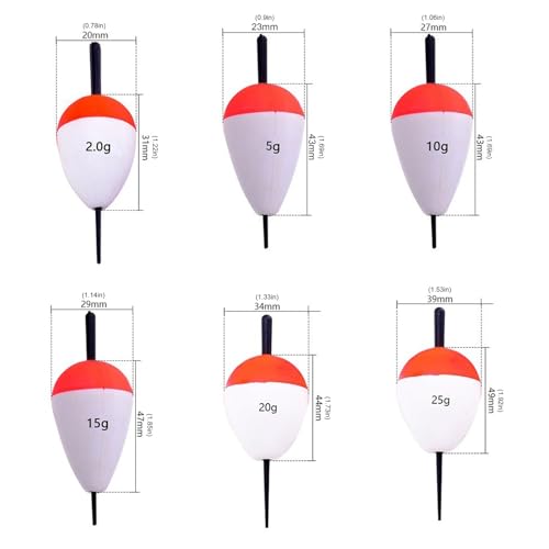 10Pzs Boyas de Espuma Dura de Alta Dureza Flotantes en Rojo y Blanco para Pesca en Mar y Roca FACAILUO miniatura 3