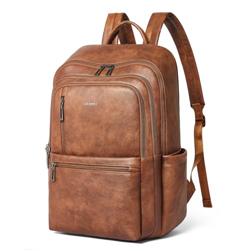 Mochila para laptop de cuero sintético 17 pulgadas para mujer