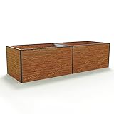 GFP Hochbeet Kräuter-Gemüse-Beet Kingsize Daniela Aluminium - 297 x 99 x 77 cm - Holzoptik - formstabil und witterungsbeständig mit Aluminium-Hohlkammerprofilen - Made in Austria