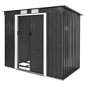 tectake 800433 metalen gereedschapsschuur tuinhuis zadeldak | metalen fundament | diverse kleuren en modellen