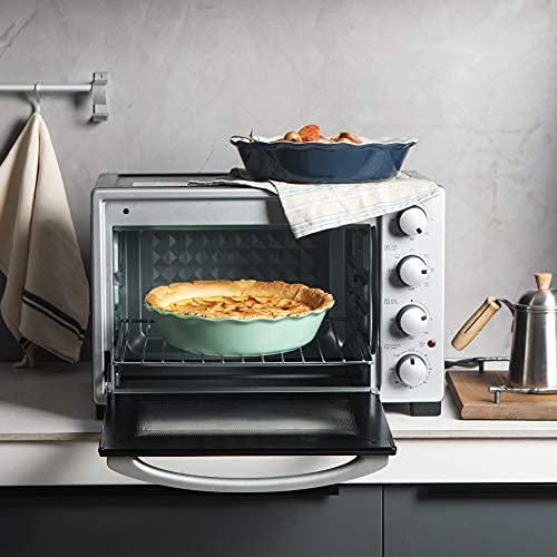 Sweejar Ceramic Pie Pan For Baking, 10 Inches Round Baking Dish For Dinner, Non-Stick Pie Plate With Soft Wave Edge For Apple Pie, Pumpkin Pie, Pot Pies (Green) #TOP2