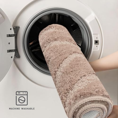 Image of Luxe Home Bath Mat Super Soft Microfiber Non Slip Scotland Diamond Bathroom mats Water soak Washable Doormat for Home, Bedroom, Living Room (38x58 cm, Beige) Pack of 1