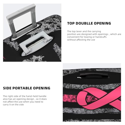 Travel Luggage Cover Breast Cancer Awareness America Flag Fashion Washable Baggage Suitcase Protector Fit For Luggage Small4