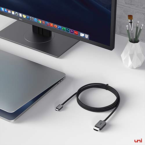 Cavo USB C a HDMI, uni cavo USB Tipo C a HDMI (compatibile Thunderbolt 3) Fino a 4K telelavoro, compatibile per MacBook, iPad Pro 2018, Galaxy S9/S8, Huawei Mate 30/P40 - Grigio - 1,8m