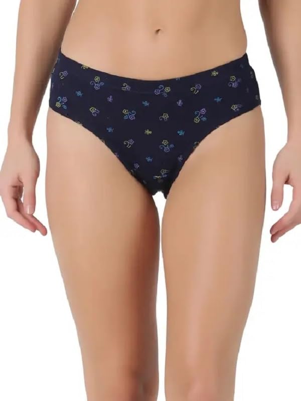 Image of INNERO Women's Panty Pure Cotton Hipster Floral Print Briefs Panties Underwear Pack of 3 - Color May Vary