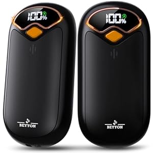 Hand Warmers Rechargeable – Electric Hand Warmer Rechargeable 2 Pack, LED Digital Display, 4 Heat Levels Reusable, USB, Magnetic Portable Handwarmers for Golf/Camping/Hunting, Gift for Women, Men
