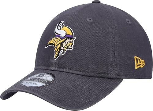 New Era NFL Core Classic 9TWENTY Graphite Adjustable Hat Cap - One Size (US, Alpha, One Size, Minnesota Vikings)