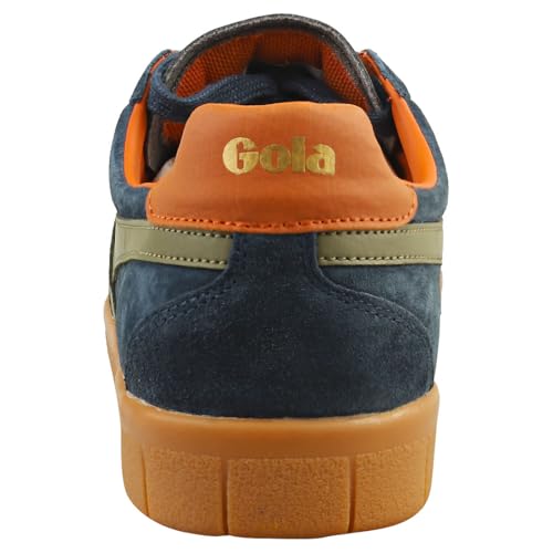 Image of Gola Men's Hurricane Suede Navy /Khaki /Moody Orange /Gum 9 Medium