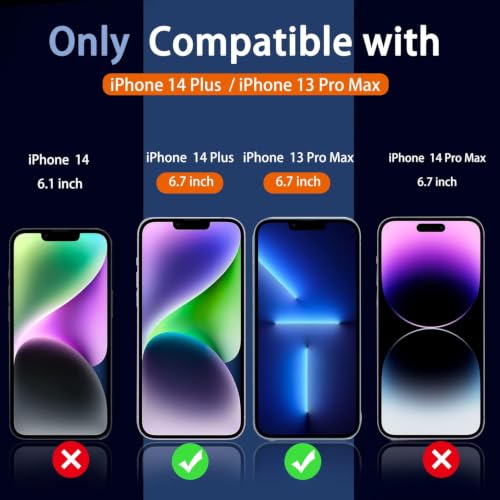 Image of Ferilinso 3 Pack Privacy Screen Protector for iPhone 14 Plus /13 Pro Max | 9H+ Tempered Glass, Military-Grade Shatterproof, HD, Case Friendly, Easy Installation Bubble Free, with Camera Lens Protector