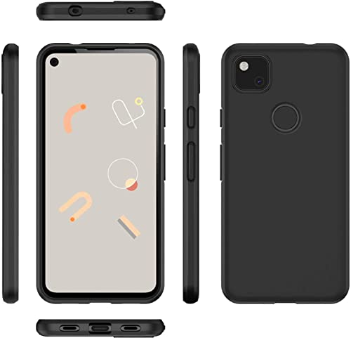 Image of Mobile Back Cover Case for Google Pixel 4A (Silicone Case|CameraProtection|Black SC1510)