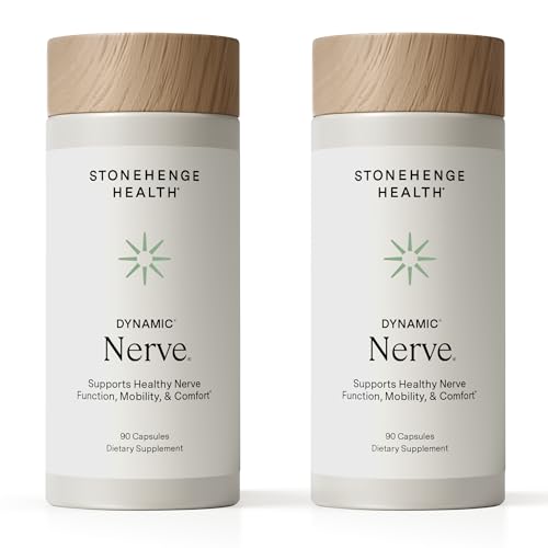 Stonehenge Health Dynamic Nerve Supplement - Supports Nerve Function in Fingers, Toes, Hands, and Feet with Alpha Lipoic Acid ALA, Benfotiamine, Pea, Robust B Complex, Boswellia (Pack of 2) 90 Count (Pack of 2)