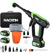 1000PSI Cordless Pressure Washer, 21V 4.0Ah Battery-Powered High Pressure Cleaner with 6-in-1 Noz...