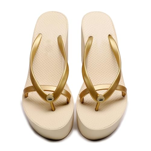 Women'S Elastic Lace-Up Slip On Platform Wedge Flip Flop Fashion Round Peep Toe Slip-On Platform Clip Toe Slides Sandals Leisure Summer Beach Parties Sandals3