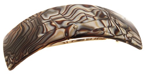 France Luxe Rectangle Volume Barrette - Onyx