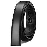 [CHAOREN] ベルト メンズ 交換用 穴なし 35mm - 紳士用ベルト ビジネス スーツ - 革のみ バックルなし サイズ調整可能 オートロック式