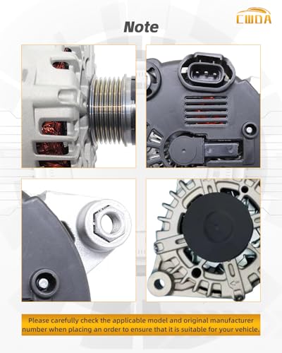 Image of 37300-2G800 Alternator 12V 150A Compatible with 2012-2016 Kia Hyundai | 2014-2015 Optima 2012-2014 Sorento 2014 Sonata 2013-2016 Santa Fe Sport 2.0L 2.4L Replace 37300-2G850 2G855 2G950