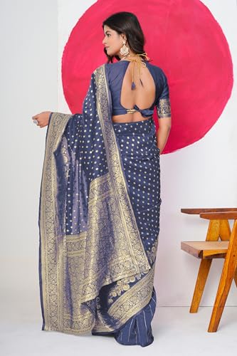 Image of Subham Saree for Woman Silk Cotton Kanjivaram | Soft Daily Wear Golden Zari Sari with Jacquard Blouse Piece