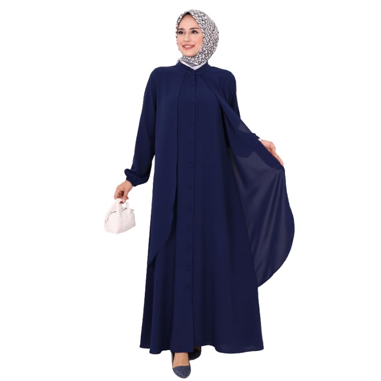 Abaya beige manches décorées : la robe pudique et légère