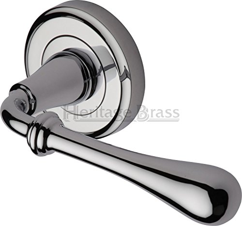 Heritage Brass Roma Poignée de porte à rosace ronde Finish Polished Chrome