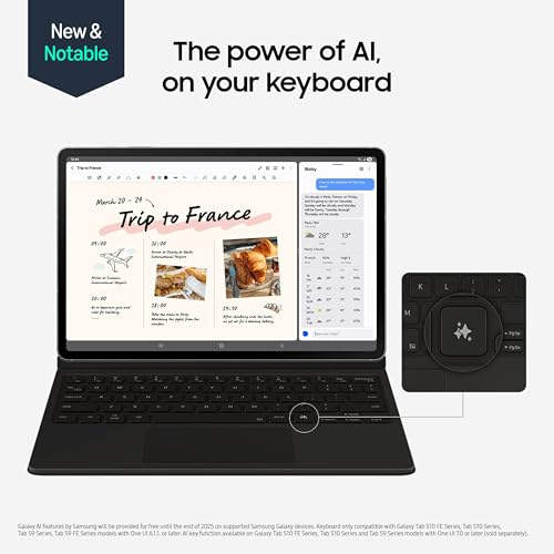 Image of SAMSUNG Galaxy Tab S10 FE 256GB WiFi Android Tablet + Book Cover Keyboard Slim, Large Display, Long Battery Life, Powerful Processor, S Pen, US Version, 2025, 2 Yr Manufacturer Warranty, Gray