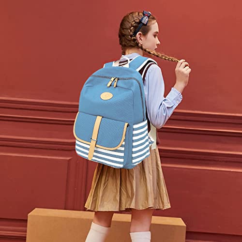 Joyfulife Girls Stripe Backpack Set with Lunch Box, Drawstring Sack & Pencil Bag - 4 in 1 School Bookbags for Girls - image 6