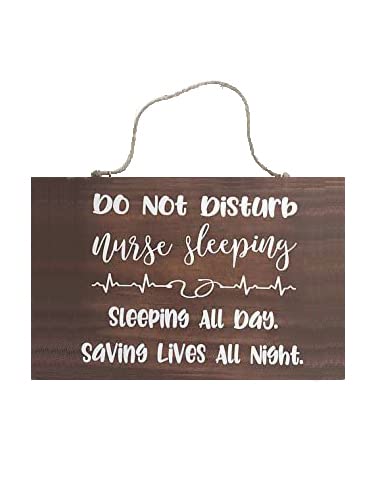 Wooden Signs/Gift for Nurse, Do Not Disturb, Door Sign, Nurse Sleeping, Night Shift Nurse, Sleeping Nurse,Fun Boutique Sign Kitchen Cafe Pub Decor, Wood wal Art, Rustic Wood Decor Gift 8x12 INCH