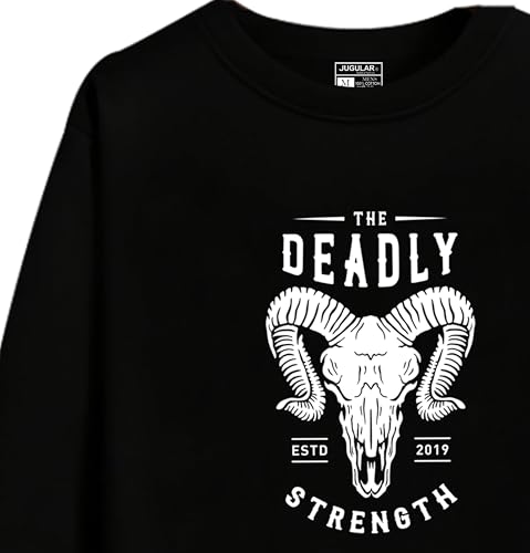 Image of JUGULAR Men's Cotton Regular Fit Round Neck Full Sleeve Printed Tshirt