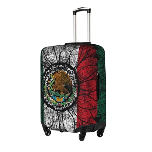 Travel Luggage Cover Vintage Sunflower Mexico Michoacan Mexican Flag Fashion Washable Baggage Suitcase Protector Fit For Luggage Medium2