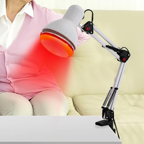 Lámpara Infrarroja de 150W de Luz Roja para Terapia y Fisioterapia   Calor para Aliviar el Dolor Muscular y Articular, Uso Doméstico