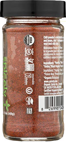 Spicely Organic Chili Powder 1.70 Ounce Jar Certified Gluten Free - Thumbnail 6