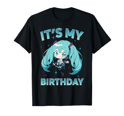 It's My Birthday Anime Girl I Love Music Anime and Manga T-Shirt