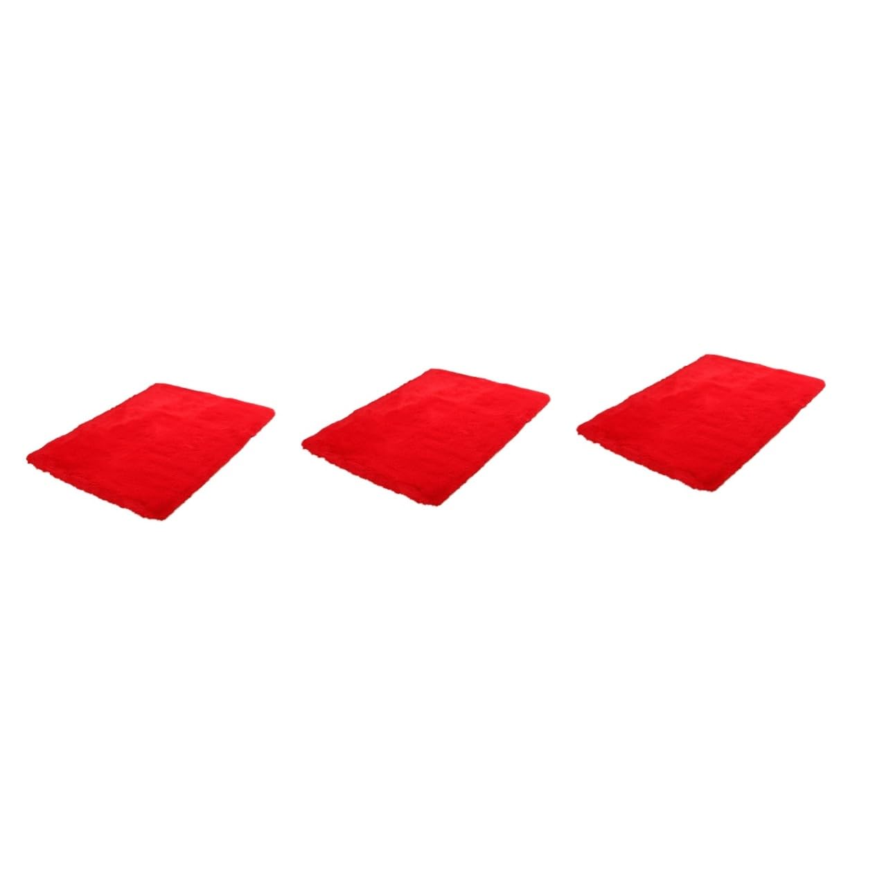 Tapis rouge poils pour salon et chambre doux et antidérapant TOPBATHY
