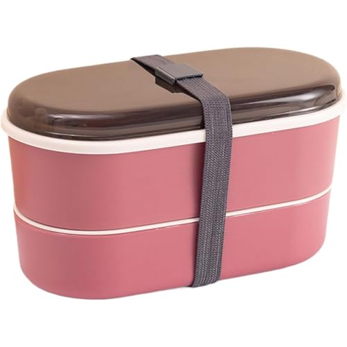 弁当箱 男性 お弁当箱 2段 700ml ランチボックス べんとう箱 おべんとう箱 大容量 保温 漏れ防止 食器付き 箸 スプーン フォーク 電子レンジ対応 通勤 通学 アウトドア 男女兼用 子供用 小学生 大人用 (ピンク)