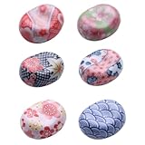 NUOBESTY Soporte para Cubiertos y Palillos de Cerámica Estilo Japonés 6 Piezas Porta Cucharas y Reposa Palillos Decorativo para Mesa Organizador Práctico para Cocina y Comedor