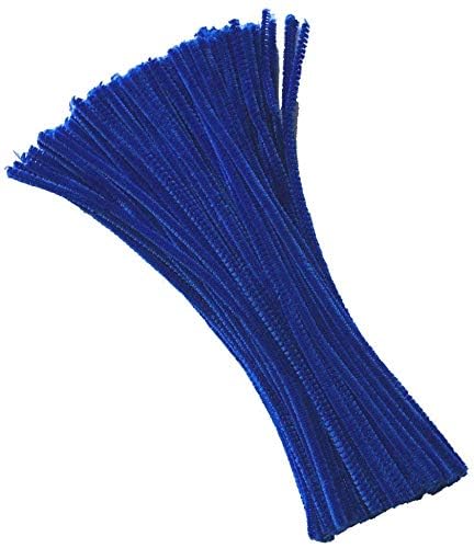 Image of 100Pcs Pipe Cleaners Craft Set | Chenille Stem Fuzzy Sticks DIY Craft Supplies for Art Projects Activities, Decorations, Flower Making, Modeling & Sculpting (Dark Blue)