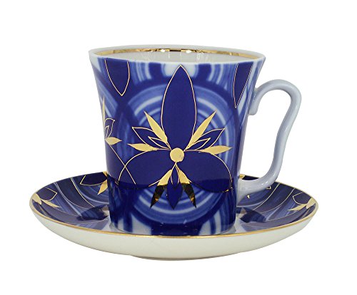 Lomonosov Porcelain Set Mug and Saucer 2pc Shining Glory 12.7 fl.oz