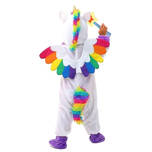 Spooktacular Creations Halloween Unicorn Costume Toddler, Unicorn Costume Girls with Wings and Star Wand for Dress up Party4