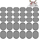 Miwayer 30 Pcs Drum Dampeners Gel Pads Multicolored Soft Quality Silicone Damper Pads Drum Silencers Mute Pads for Drums Cymbals Tone Control (Coffee 30 Pcs)