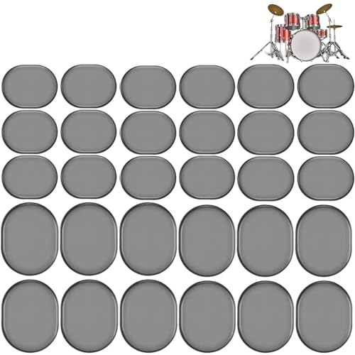 Miwayer 30 Pcs Drum Dampeners Gel Pads Multicolored Soft Quality Silicone Damper Pads Drum Silencers Mute Pads for Drums Cymbals Tone Control (Coffee 30 Pcs)