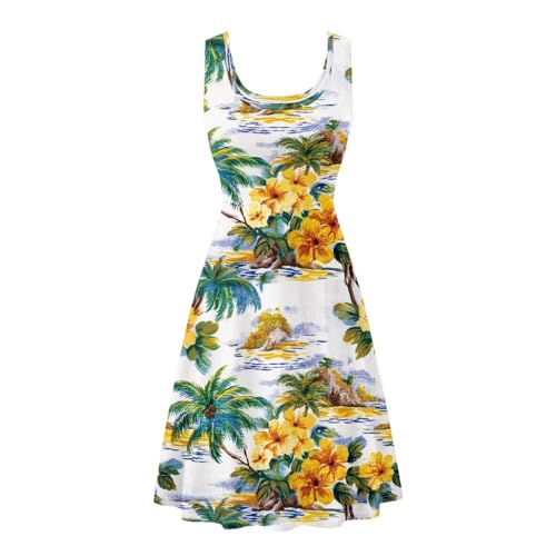 Image of Dreaweet Casual Sleeveless Dresses for Women Girls, Round Neck Tank Dresses with Pockets Summer Sundress Size XS-4XL
