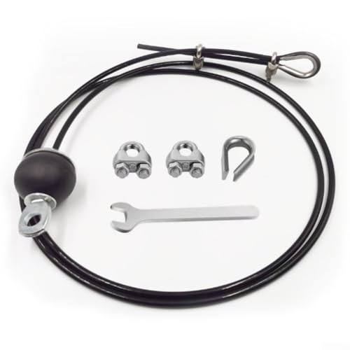 Câble acier 5mm pour poulie robuste et durable avec gaine de protection et embouts prêts à fixer