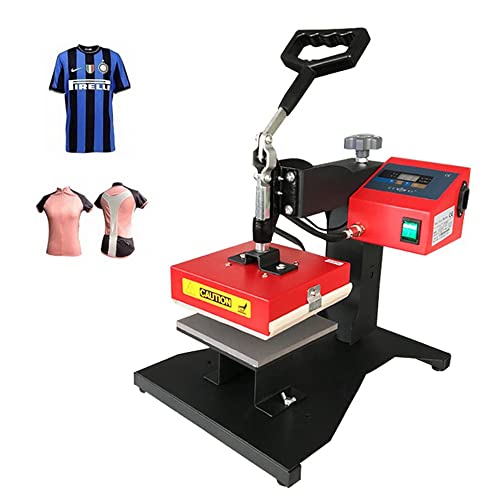 HinLIaDa Heat Press Machine, 5.9''X5.9'' Digital Transfer Sublimation 360 Degree Rotational Swing Away Heat Transfer Machine DIY Press Single Heater for T-Shirt Mouse Pad Logo Heat Press Customized
