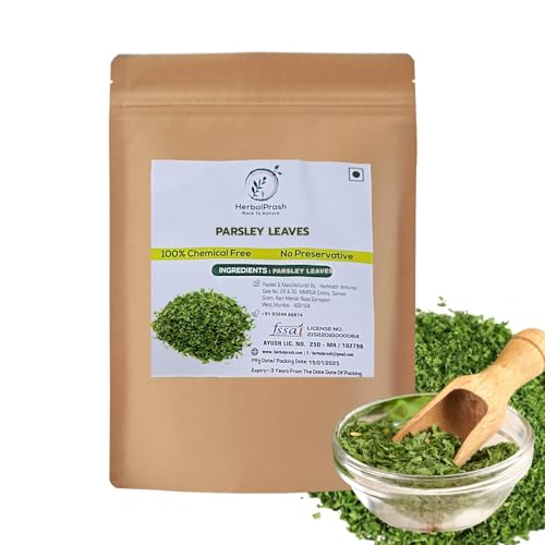 Image of HERBALPRASH Parsley Leaves 250g | 100% Natural & Sun-Dried | Aromatic Culinary Herb for Cooking, Seasoning & Herbal Tea | Rich in Antioxidants & Essential Nutrients