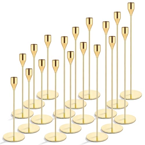 Giantree Set of 18 Decorative Taper Candle Holders, Modern Elegant