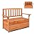 Outvita Outdoor Wood Storage Bench, Wooden Large Deck Box with Seating & Armrest, Waterproof Patio Organizer Loveseat for Garden Porch Deck Backyard Poolside, Natural